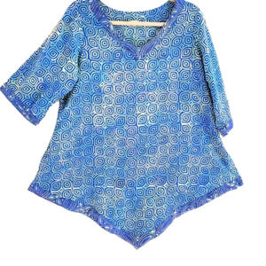 BEACH Cover up/ Boho top  Size L  Euc